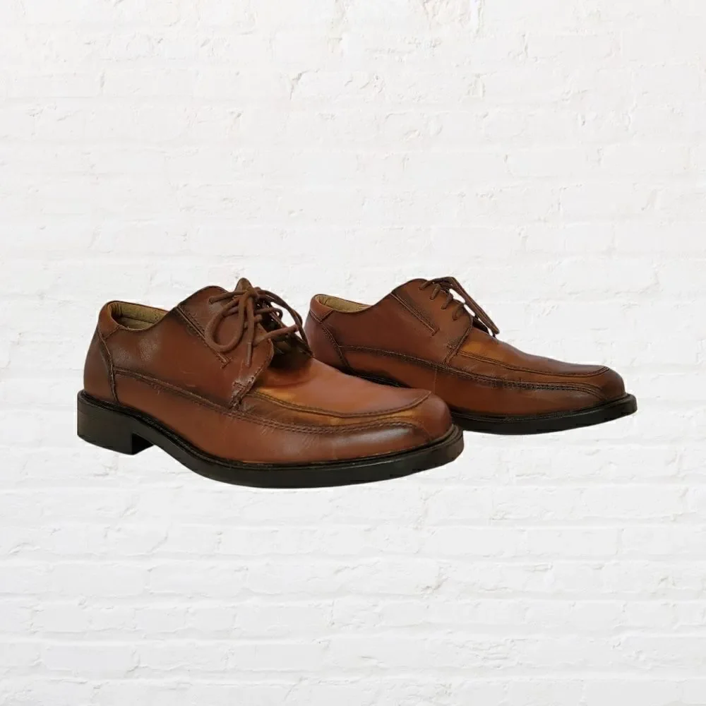 Dockers Men's Size 10 Brown Leather Square Toe Oxfords with Comfort Heels